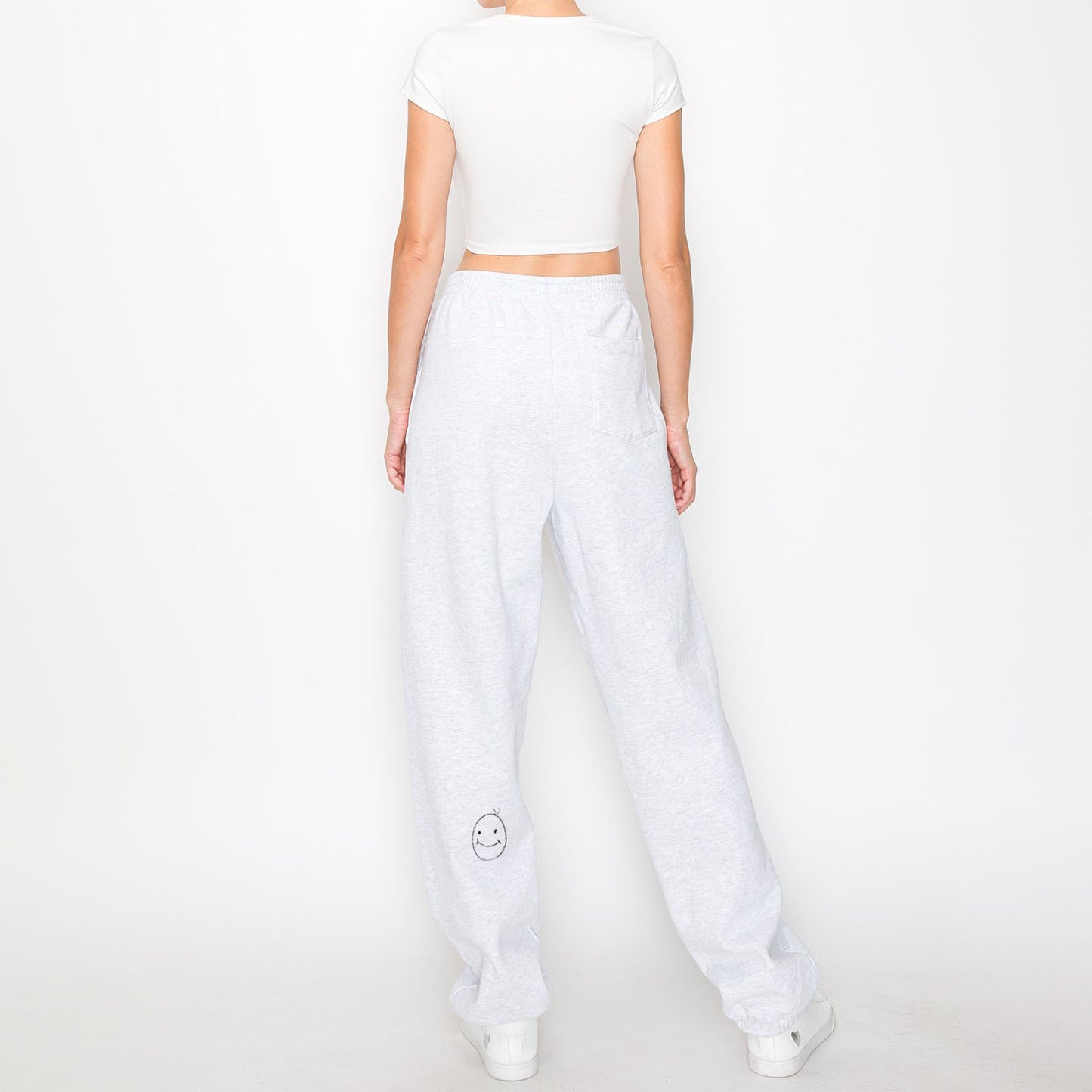 French Terry Fleece Sweatpants - Smile